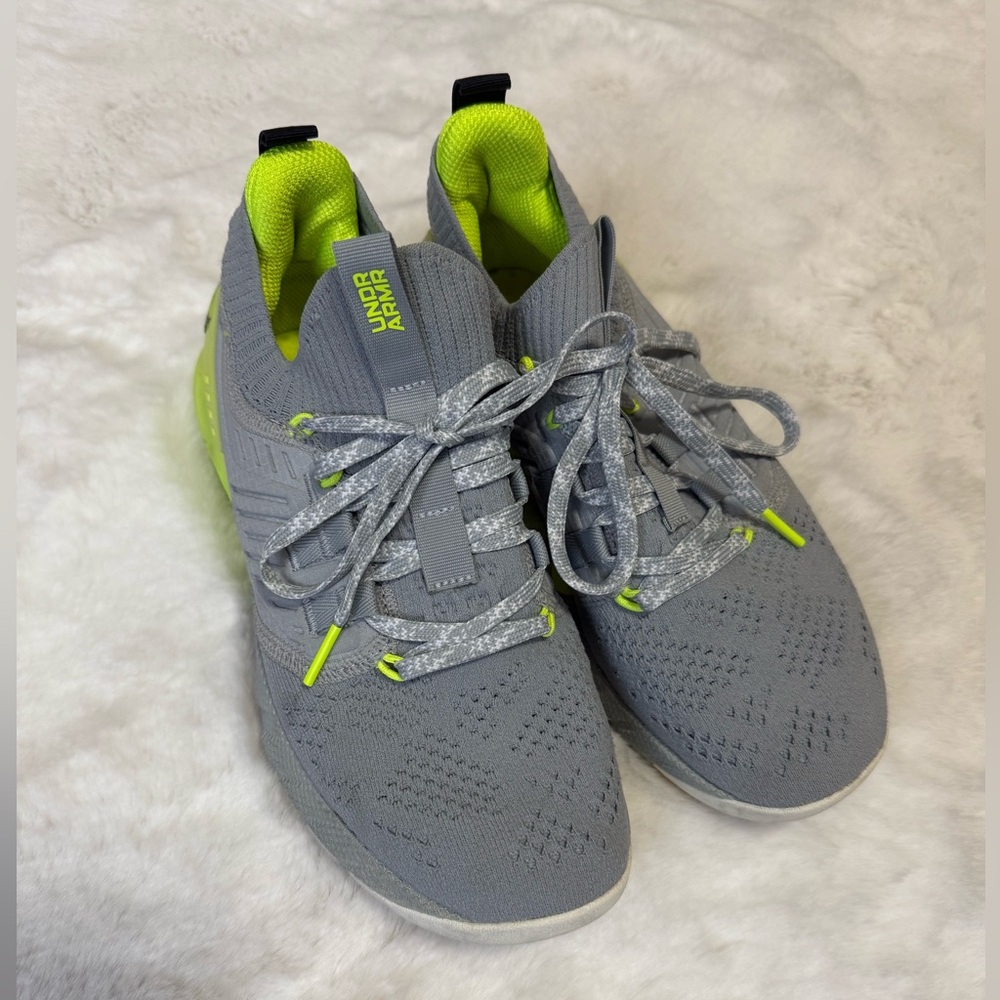 Under Armour Project Rock Neon Yellow and Gray Sneakers